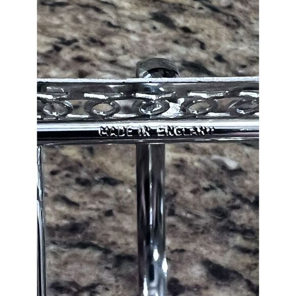 Vintage Salt & Pepper Shakers Mustard Caddy Cruet 4 Pc Silver Glass Elegant - Picture 8 of 15